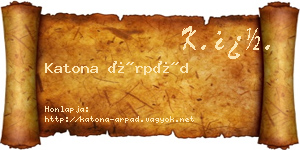 Katona Árpád névjegykártya